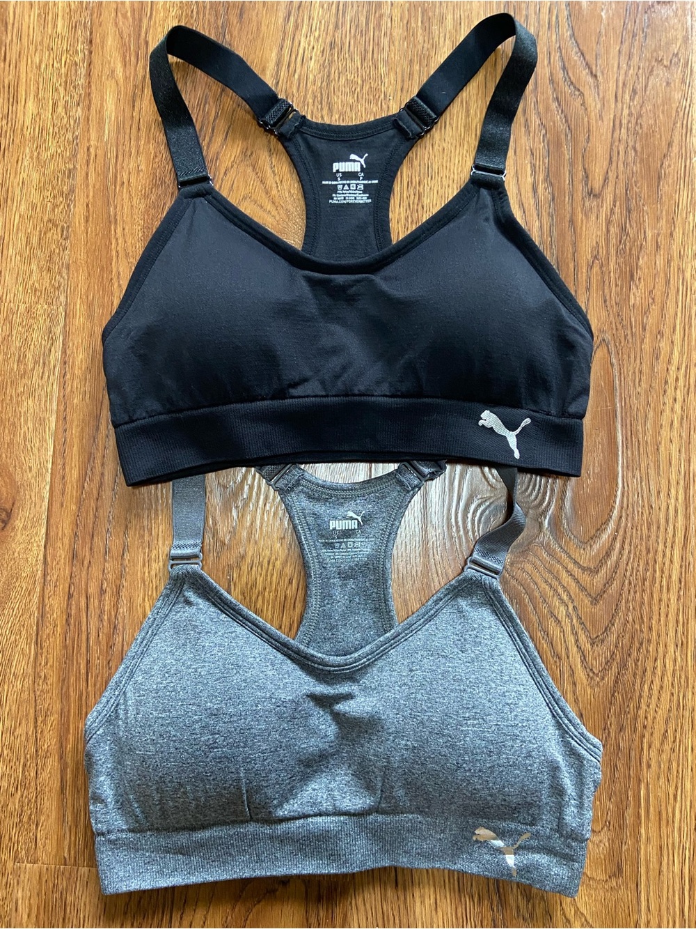 🦋3for $20 Puma Twin-Pack Racerback Sports Bras in Black & Gray size small